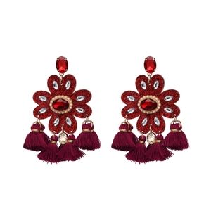 Burgundy Drop Earrings
